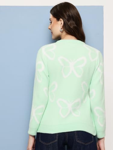Image of Aarika Women Winter Wear Peach Colour Woolen Butterfly Sweater
