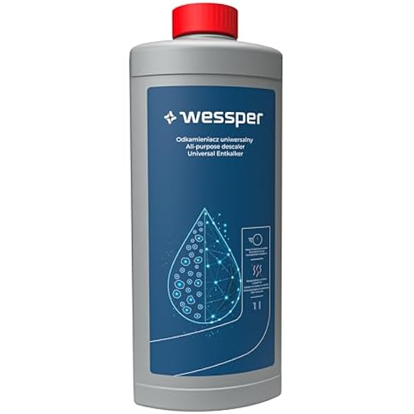 Wessper 1000 ml odkamieniacz do ekspresu do kawy, czajnika i żelazka - odkamieniacz i czyszczący kamień wapniowy, kompatybilny z maszynami Tassimo Bosch Senseo Nespresso Dolce Gusto Philips