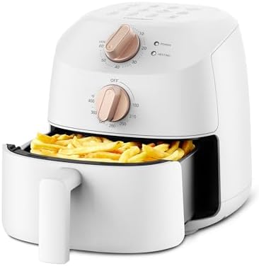COMFEE' Compact 2.1 Quart Air Fryer with 12 Menu Options, Adjustable Timer & Temperature Control 176-400 degrees F, Dishwasher-Safe Nonstick Fry Basket with Stainless Steel Finish