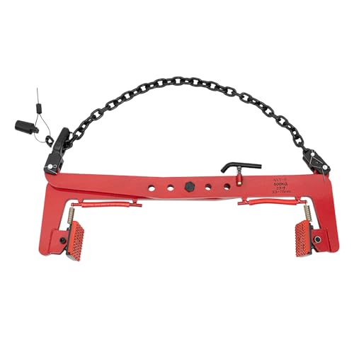 Pinza para bordillos de máxima potencia de tracción, 500 kg, apertura ajustable, 33 – 70 cm, alicates de elevación para carretilla elevadora, manejo de material, tirar, levantar madera