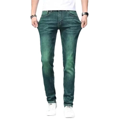 Men's Grinding White Slim Fit Classic Denim Pants Jeans Casual Trousers
