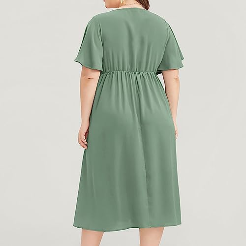 Robe de bal col en v grande taille trapèze pour sublimer les formes en soirée - 3
