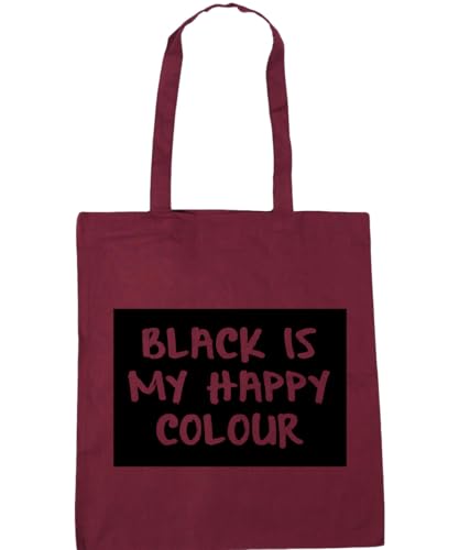 Image of Hippowarehouse Black is my happy colour Tote Shopping Gym Beach Bag 42cm x38cm, 10 litres