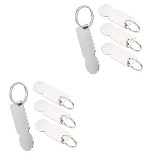 SEWACC 8piezas Llaveros De Monedas Para Carro De Compras Tokens De Carrito De Compra Prácticos y Elegantes Para Supermercados y Uso Diario