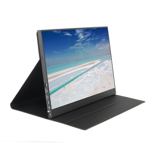 Image of 17.3 Inch 1080P Portable Monitor, Type C Supporting Mobile Phones Computers, Dual Screen Display for Windows 10 and Gaming Devices with 2-Way Speaker Drive Capability, Aluminum