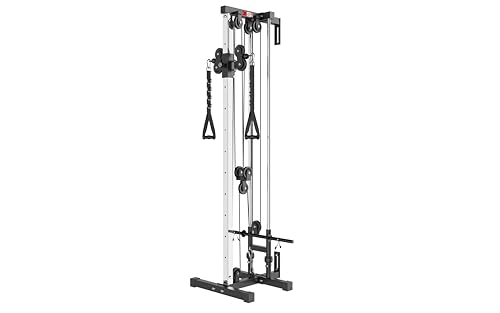 XS Sports Cable Pulley Crossover Machine - Home Gym Adjustable Dual Pulley wall mounted system Functional Trainer