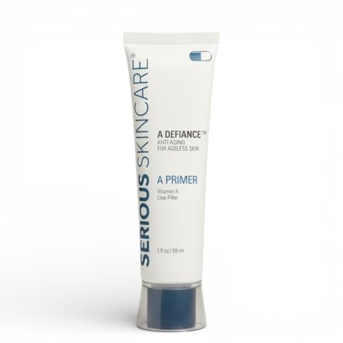 Serious Skincare A Primer Line Filler, Blur Pores, Lightweight Semi-Matte Makeup Facial Primer, Instant Glow, Smooth Fine Lines & Wrinkles, Oil-Free Vitamin A, For Flawless Skin, Pore Minimizer, 2 Oz