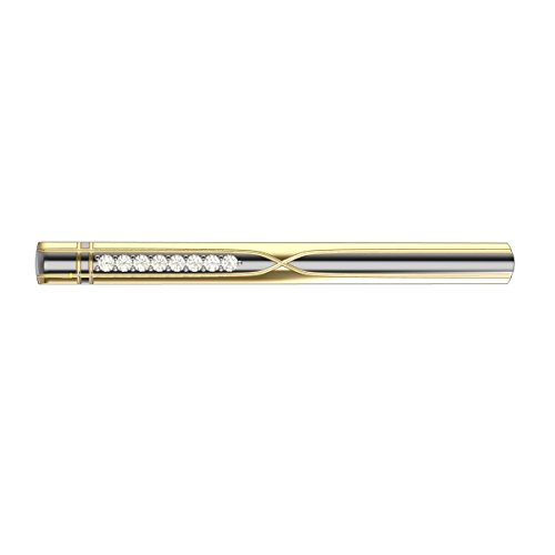 10k Yellow Gold Tie Pin Clip Solid Gold With Eight Stone 1/10 Carat Diamonds (tccw)3
