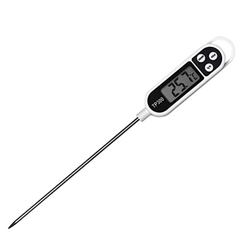 Preisvergleich Produktbild Peanutaod Digitales Lebensmittelthermometer TP300 für Milchfleisch, Truthahnkochwerkzeug mit Stiftstruktur, Lebensmittelsonde für Küchengrill - Weiß & Schwarz