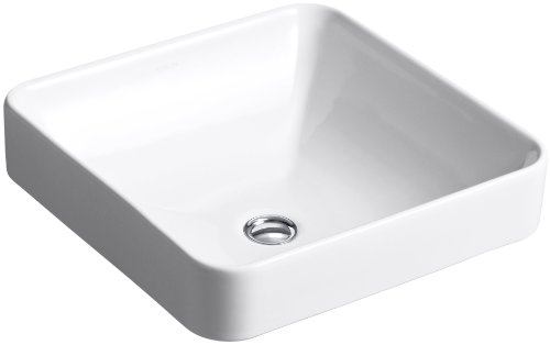 Super Big Clearance! KOHLER K-2661-0 Vox Square Vessel Bathroom Sink, White