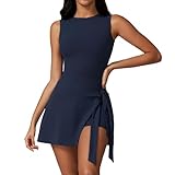 MUMANAIXI Vestido deportivo dos en uno con capas simuladas, S