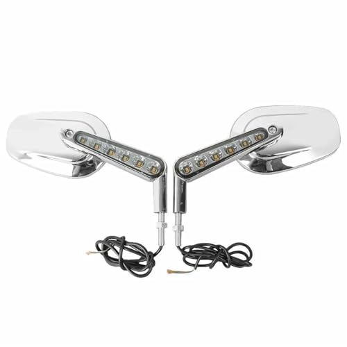 Espejos retrovisores para motocicleta VRSCF con luces intermitentes de alta visibilidad