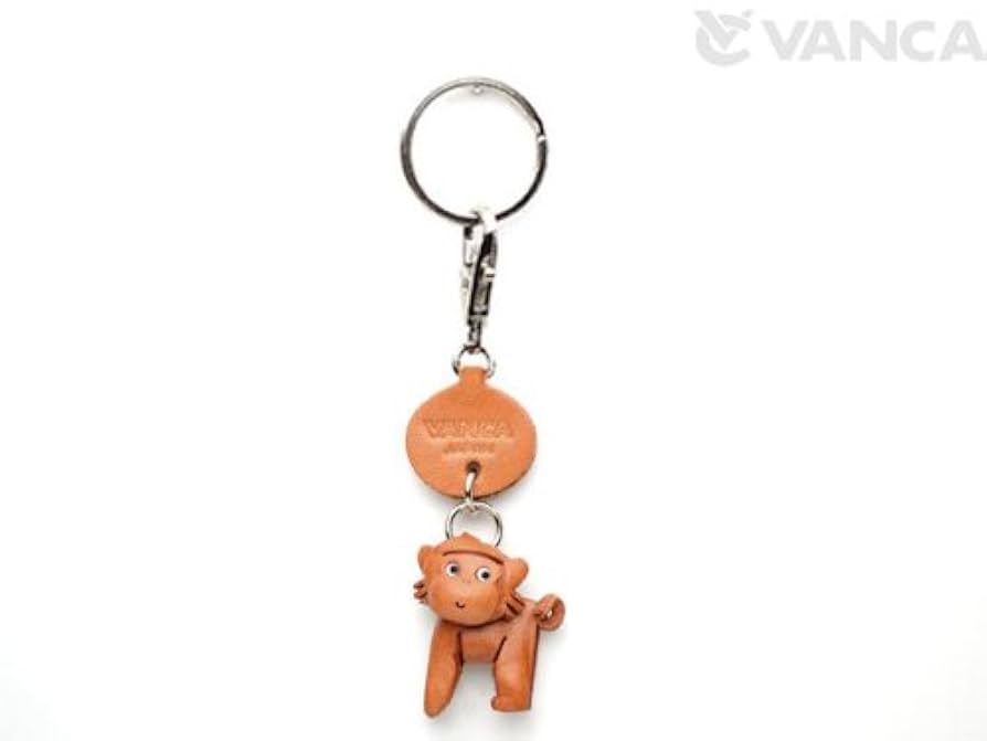 Amazon.co.jp: さる 本革製 動物 キーホルダー バンカクラフト革