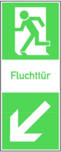 Preisvergleich Produktbild LEMAX® Aufkleber Fluchttür für Klinke links 250x100mm