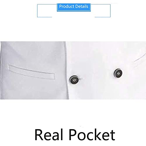Men's Formal Waistcoat Wedding Herringbone Classic Solid Double Breasted Waistcoats for Party Business Dress Suit Vest (Color : White, Size : Small)2