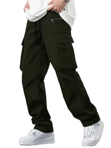 TAGDO Men's Casual Techwear Drawstring Cargo Pants Hiphop Baggy P...