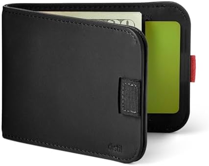 Distil Union Wally | Slim Bifold Wallets for Men โ Minimalist Bifold Wallets with Money Clip, Black - RFID, Version 5.0