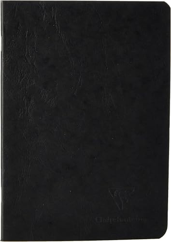 Carnet agrafé Clairefontaine Age Bag A5 noir à pages unies blanches