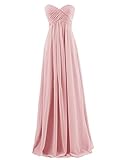 Ouman Sweetheart Bridesmaid Chiffon Prom Dress Long Evening Gown Blush S