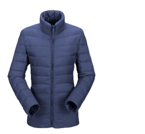 JJMG Women's Packabe Ultra Light Weight Down Coat Short Jacket Outwear Blazer (Medium, Navy)