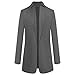 Vhersily Cardigan Blazer Langer Wintermantel Damen Kragen Warm Übergangsjacke Elegant Dünner Wollmantel Langarm Trenchcoat für Business Hochzeit Übergangszeit, dunkelgrau, 50