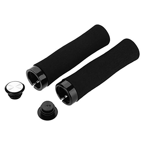 1 Pair Bikes Handlebar Grips, Soft Sponge ountain Bikes Handle Bar Grips, Lock on Bikes Handlebar Grips, 5 12 x 1 38inBicycle Hand Bar End Grips(Balck Black)