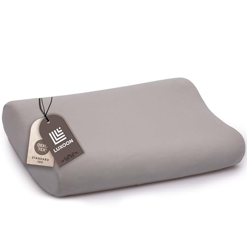 Luxoon Kissenbezug für Gesundheitskissen – 95% Baumwolle / 5% Elasthan, Atmungsaktiv und Hautfreundlich, Waschbar, Für Komfort und Hygiene 1er Pack 30-45 x 50-65 cm, Grau