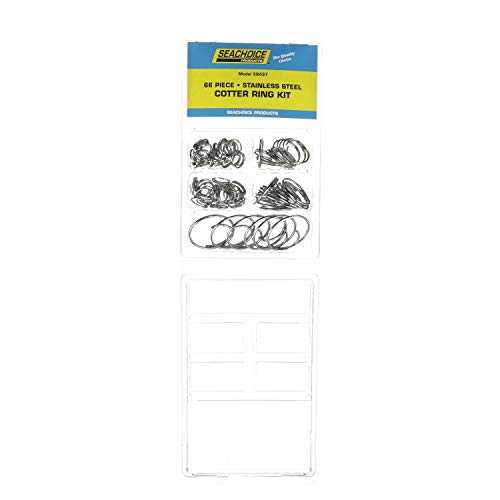 Seachoice 59437 Stainless Steel Cotter Ring Kit, 66 Piece, All Popular Sizes, One Size