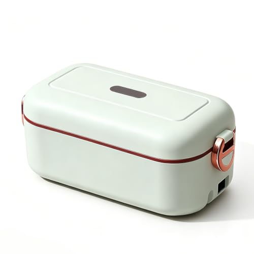 Fiambrera Eléctrica (no Requiere Agua), Fiambrera Bento de Acero Inoxidable 304, Fácil de Limpiar, Adecuada for Oficina, Automóvil Y Uso Al Aire Libre(Green)