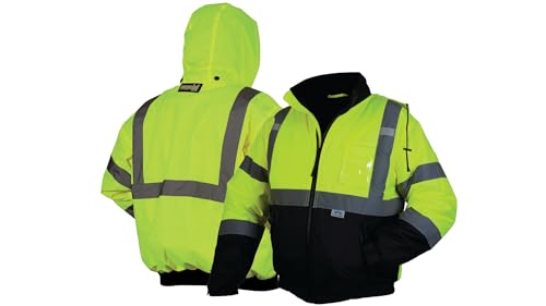 Pyramex Safety RJ3210XL Rj32 Series Jackets Hi-Vis Lime Bomber Jacket thumb #4