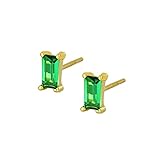 Feng Shui， Pendientes de Plata 925 Mujer, Pendientes de Aro para Mujer Circonita Verde Pendientes de Cartílago Hipoalergénicos Joyería Piercing