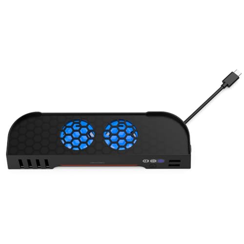 Bosiyrggrl Ventilador de Refrigeración para Switch 2 Consola, Base de Refrigeración Externa para Consola de Juegos, Ventilador de Disipación de con Ranura para Tarjeta y Luz RGB.