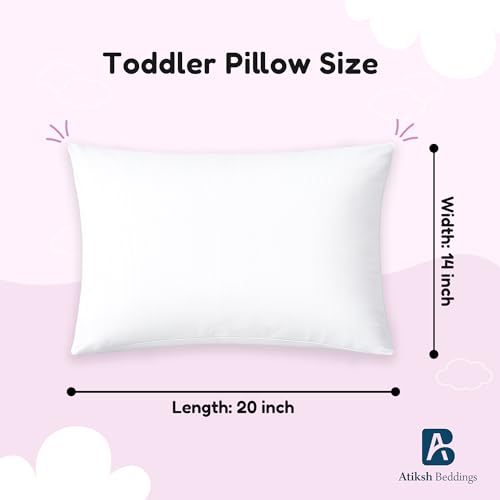 Image of Atiksh Beddings 14x20 Toddler Travel Pillow Cases, Pack of 2, 100% Egyptian Cotton, 600 Thread Count, Zipper Closure, Small Pillowcase for Kids, Daycare, Preschool & Travel, White