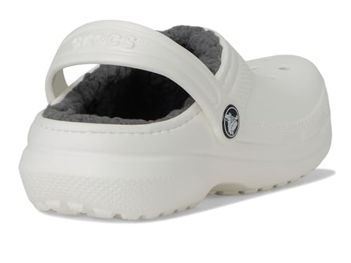 Image of Crocs Kids' Classic Lined Clog | Girls and Boys Slippers, White, 12 Little Kid