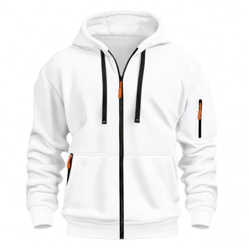 Image of MANTORS Mens Fleece Jackets Contrast Hoodies Lightweight Sweatshirt Color Block Jacket Coats