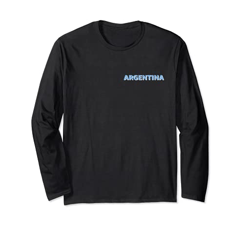 Flag Argentina Long Sleeve T-Shirt, Black