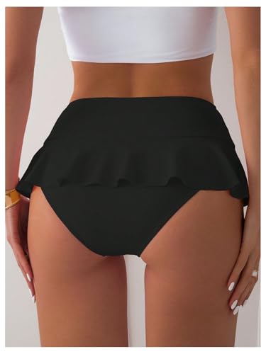 Verdusa Women's Ruffled Bikini Bottoms High Waist Beachwear Swim Briefs2