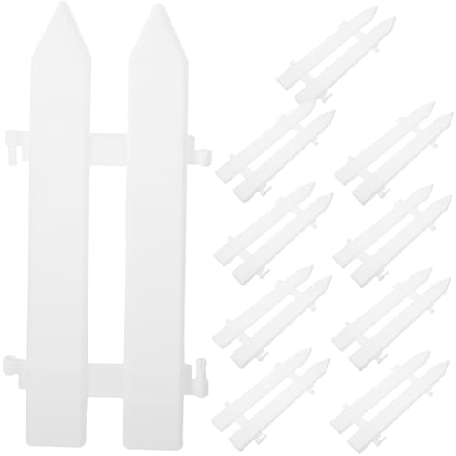 FUNOMOCYA 10 Stück Teiliges Weißes Kunststoff-gartenzaun- Robuste Rasenkante für Gartendekoration Langlebiger Sichtschutzzaun für Rasen Blumenbeete und Landschaftsschutz