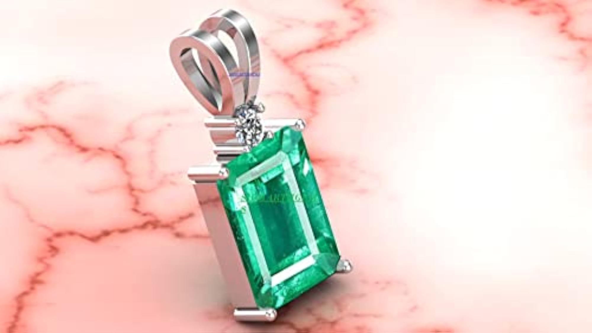 7.25 Ratti Natural Emerald Silver Plated Pendant Locket