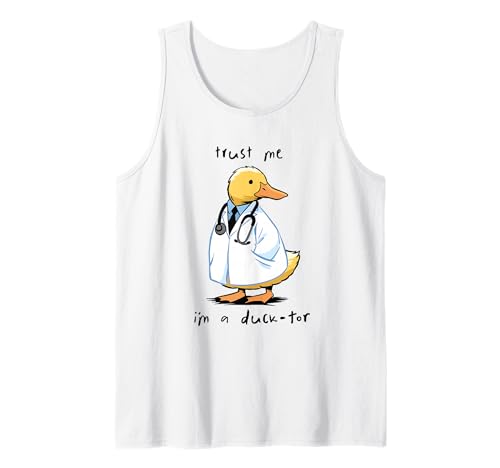 Ducktor Funny Duck Doctor Juego de Palabras Confía en mí Soy un Ducktor Camiseta sin Mangas