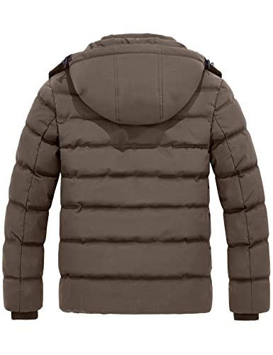 Wantdo Men's Hooded Winter Coat Warm Puffer Jacket Thicken Cotton Coat with Removable Hood