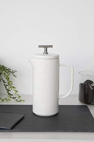 La Cafetière Cafetera Viena Pequeña de Prensa Francesa de Cerámica, 4 Tazas en Caja de Regalo 480ml, Blanco - Imagen 8