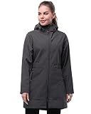 【Wasserabweisend : Wassersäule 8000 mm】33000ft Damen wasserdicht Softshell Jacke besteht aus 94% Polyester 6% Elasthan, ist wasserdicht und schmutzabweisend, und verdunstet schnell Schweiß und Feuchtigkeit.