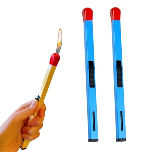 2 pezzi accendini creativi a forma di fiammifero, accendini a butano a forma di candela, accendini a butano multiuso a forma di bastoncino di fiammifero, accendini a butano ricaricabili for cucina, ba