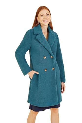 Yumi Teal Teddy Bear Coat 10 Teal