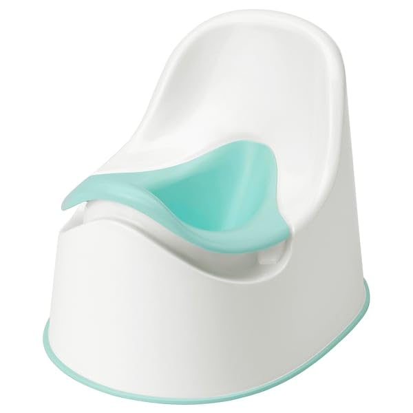Toddler Potty Training Chair with Backrest – Kids Toilet Seat for Boys & Girls, Removable Bowl, Non-Slip, Portable & Easy to Clean – Available in Multiple Fun Colors (White/Turquoise)