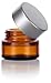 (6 pack) 5 ml 1/6 oz Amber Glass Balm Jars with Silver Matte Smooth Lids