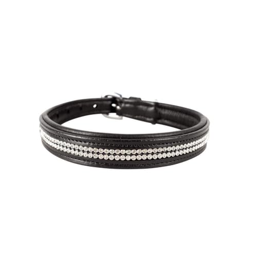 Benji & Flo Dazzling Diamante Hundehalsband, Größe M, Schwarz