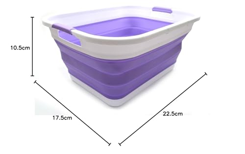 SAMMART 41L (10.8 gallon) Collapsible Plastic Laundry Basket-Foldable Pop Up Storage Container/Organizer-Portable Washing Tub-Space Saving, Water capacity: 32L (8.4 gallon) (Rectangular, Lt. Purple) - Thumbnail 7