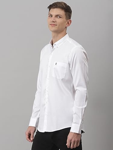 Image of Thomas Scott Men's | Solid | Full Sleeve | Regular Fit | Cotton Blend | Button Down | Single Pocket | Casual Shirt